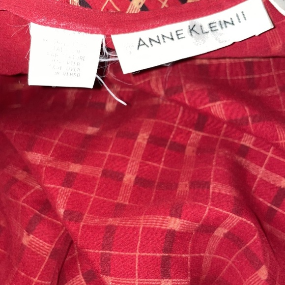 Anne Klein vintage 100 silk skirt tie clip resort spring african 90s - Picture 5 of 5